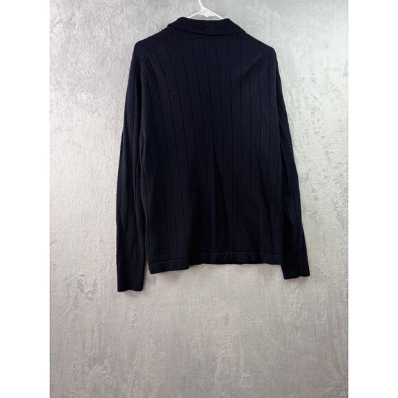 Banana Republic Merino Wool Men’s Cardigan with Collar – Navy – Size L - Picture 2 of 6